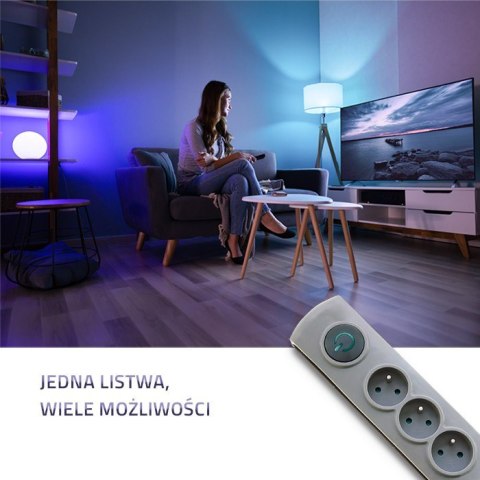 Qoltec Listwa antyprzepięciowa Quick Switch, 8 gniazd, 1,8m, szara Qoltec Listwa antyprzepięciowa Quick Switch, 8 gniazd, 1,8m, szara