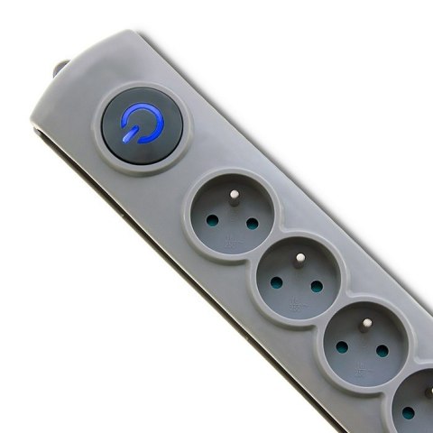 Qoltec Listwa antyprzepięciowa Quick Switch, 8 gniazd, 1,8m, szara Qoltec Listwa antyprzepięciowa Quick Switch, 8 gniazd, 1,8m, szara