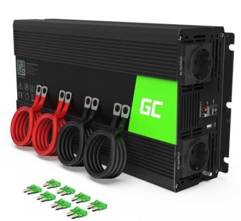Green Cell Przetwornica 12V/230V 3000W/6000W Mod sinus Green Cell Przetwornica 12V/230V 3000W/6000W Mod sinus