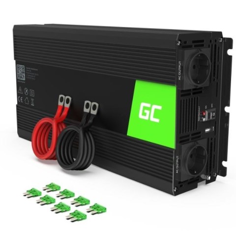 Green Cell Przetwornica 24V/230V 1500W/3000W Czysty sinus Green Cell Przetwornica 24V/230V 1500W/3000W Czysty sinus