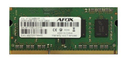 AFOX Pamięć SO-DIMM DDR3 4G 1600Mhz Micron Chip LV 1,35V AFOX Pamięć SO-DIMM DDR3 4G 1600Mhz Micron Chip LV 1,35V