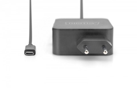 Digitus Ładowarka sieciowa zasilacz 1x USB-C PD 3.0 max. 65W zintegrowany kabel 1,2m Czarna Digitus Ładowarka sieciowa zasilacz 1x USB-C PD 3.0 max. 65W zintegrowany kabel 1,2m Czarna