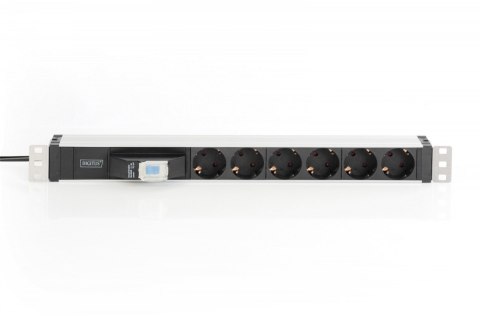Digitus Listwa zasilająca PDU 19" Rack, 6x gniazdo schuko, 2.0m, 1x wtyk unischuko, 16A, wyłącznik nadprądowy, Profil aluminiowy Digitus Listwa zasilająca PDU 19" Rack, 6x gniazdo schuko, 2.0m, 1x wtyk unischuko, 16A, wyłącznik nadprądowy, Profil aluminiowy