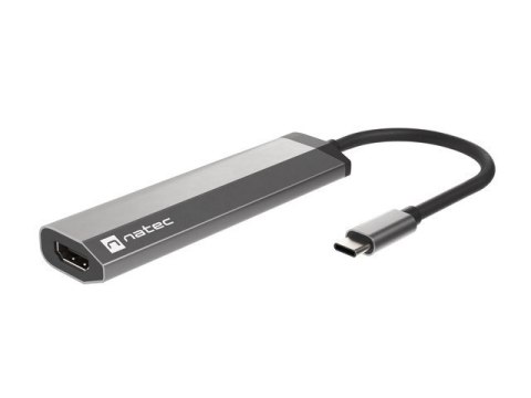 Natec Stacja dokująca Multi Port Fowler Slim USB-C PD, 2x USB 3.0, HDMI 4K