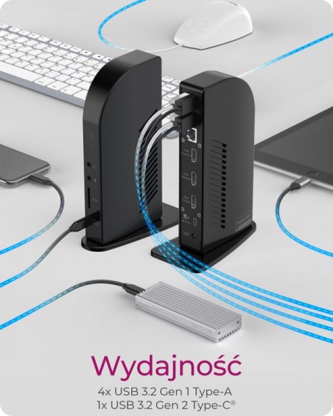 IcyBox Stacja dokująca IB-DK2256AC 12in1,HDMI,DP,USB,CR,LAN,PD 96Watt