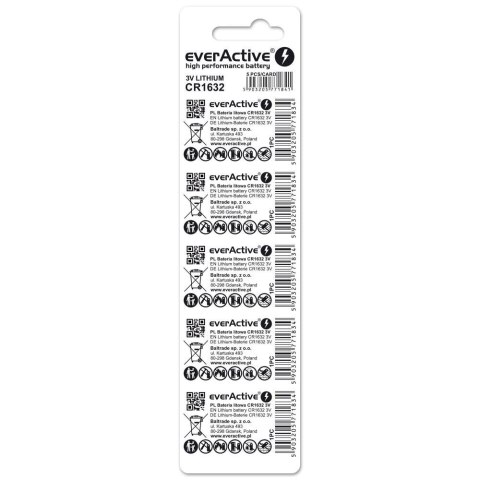 EverActive Baterie litowe mini CR1632 blister 5 sztuk EverActive Baterie litowe mini CR1632 blister 5 sztuk
