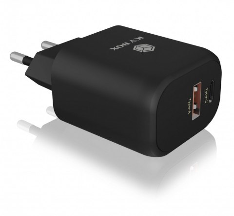 IcyBox Ładowarka IB-PS102-PD 20 Watt Type-C + Type-A