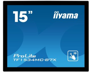 IIYAMA Monitor 15 cali TF1534MC-B7X TN,10 punktów dotykowych, HDMI, DP, 4:3, P65, 7H, USB