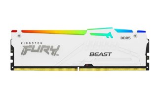 Kingston Pamięć DDR5 Fury Beast RGB 16GB(1*16GB)/6400 CL32 XMP biała