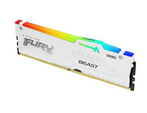 Kingston Pamięć DDR5 Fury Beast RGB 16GB(1*16GB)/6400 CL32 XMP biała Kingston Pamięć DDR5 Fury Beast RGB 16GB(1*16GB)/6400 CL32 XMP biała