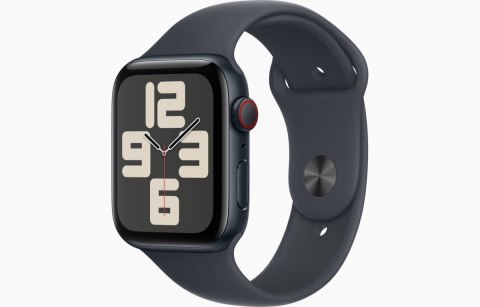 Apple Watch SE GPS + Cellular, koperta 44 mm z aluminium w kolorze północy, pasek sportowy w kolorze północy - rozmiar M/L