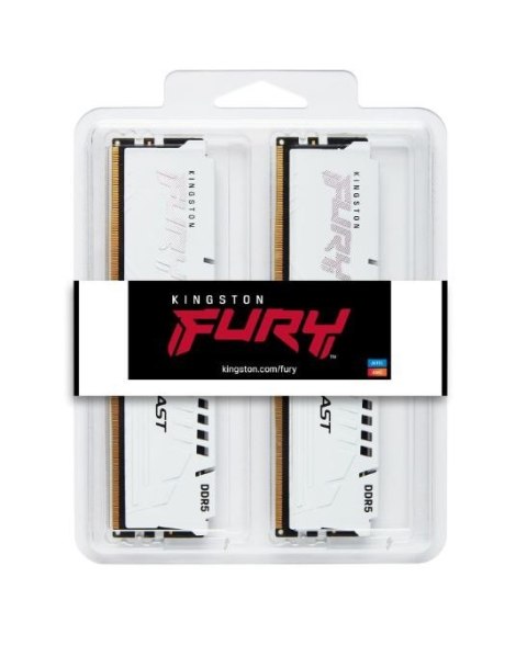 Kingston Pamięć DDR5 Fury Beast White 32GB(2*16GB)/6000 CL36 Kingston Pamięć DDR5 Fury Beast White 32GB(2*16GB)/6000 CL36