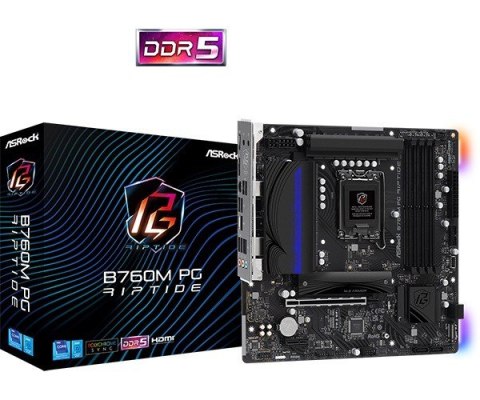 ASRock Płyta główna B760M PG RIPTIDE s1700 4DDR5 DP/HDMI/USB mATX ASRock Płyta główna B760M PG RIPTIDE s1700 4DDR5 DP/HDMI/USB mATX